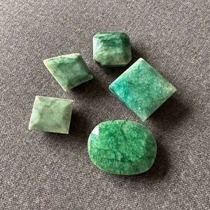 Gorgeous Natural Jade Cabochons- Set of 5   Beautiful Color!